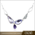 OUXI new products 925 sterling silver wedding jewelry fashion women violet crystal necklace